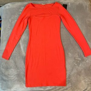 NWT Guess Cut-Out Coral Bodycon XS Dress